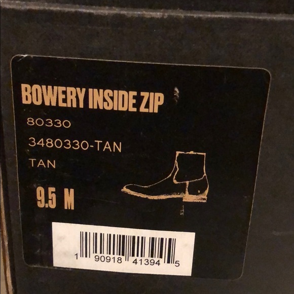 Frye Mens Bowery Inside Zip Tan Ankle Boots - Picture 8 of 9